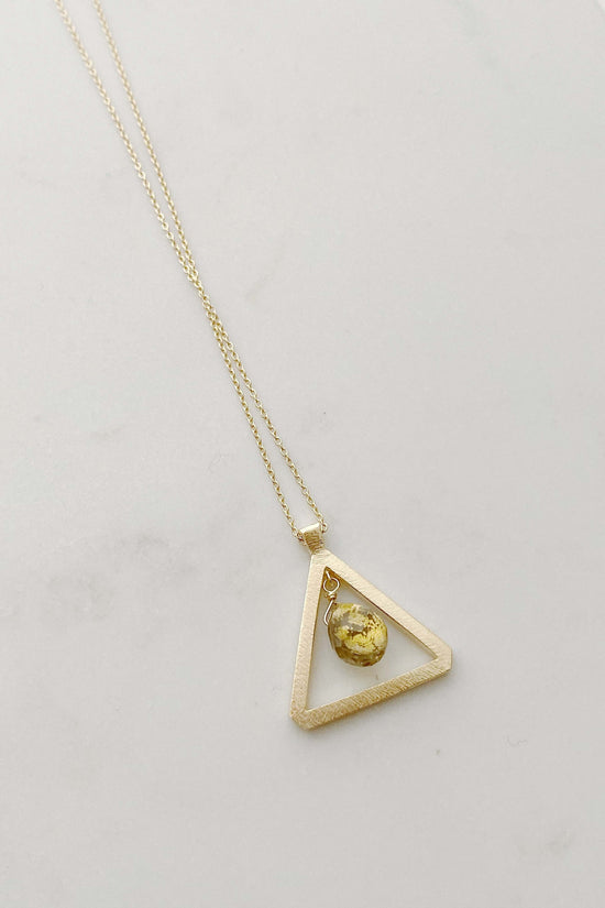 Close up of Guardian Triangle Smokey Quartz Necklace